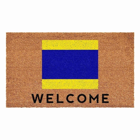 Calloway Mills Personalized Door Mat, Blue, Yellow, Black, Natural, 36 in W x 72 in L 108123672D